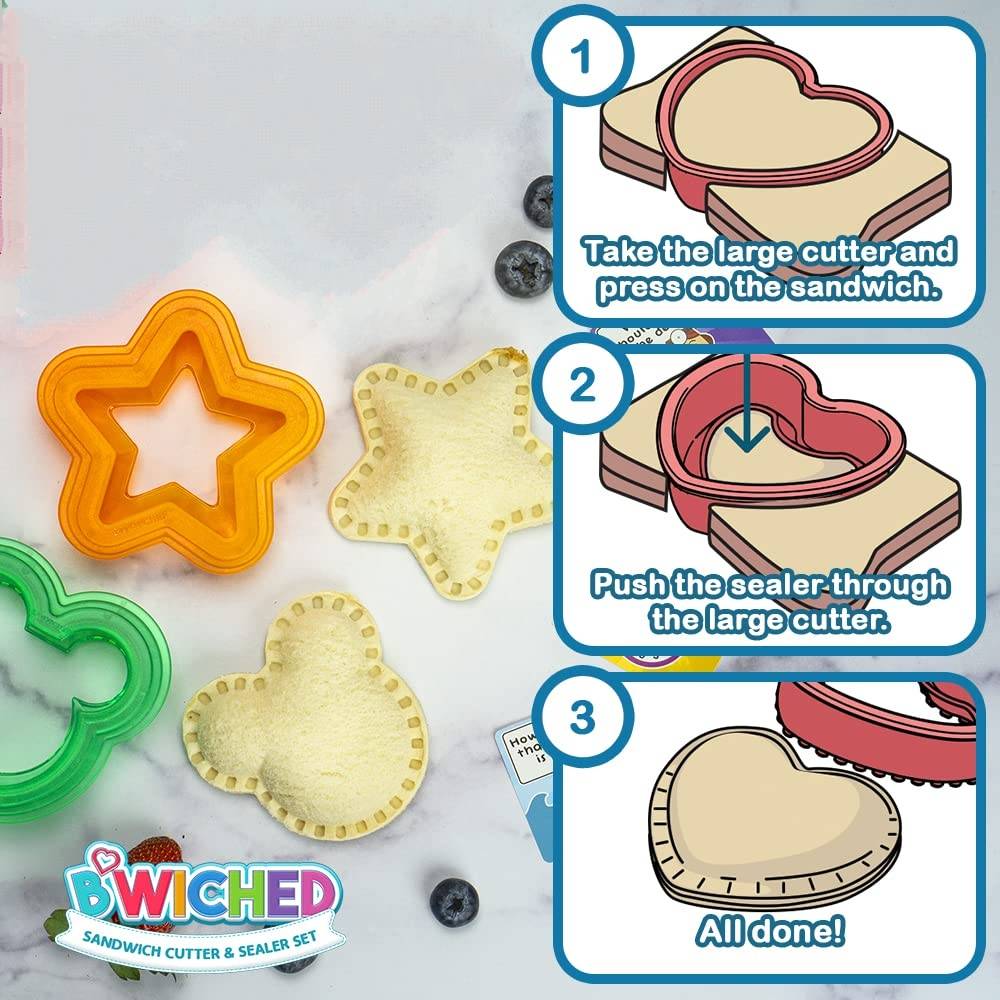 B'wiched- Cortador de sándwiches y sellador, 2 formas