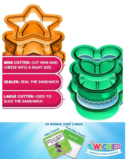 B'wiched- Cortador de sándwiches y sellador, 2 formas