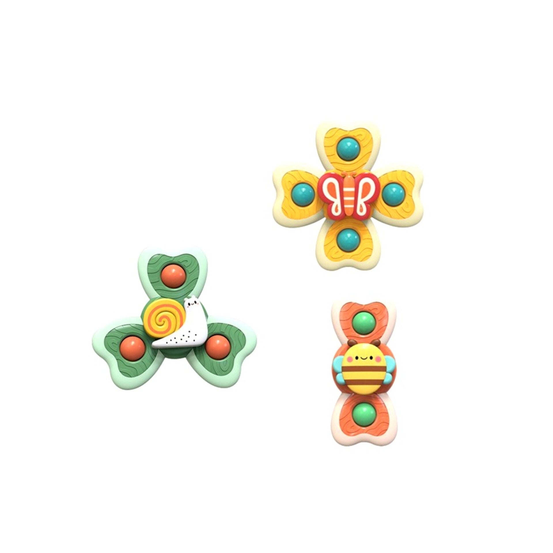 3 piezas de juguete giratorio con ventosa giratoria de colores para insectos