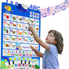 Juguete de aprendizaje bilingüe para niños pequeños: Gráfico mural electrónico interactivo del alfabeto, azul