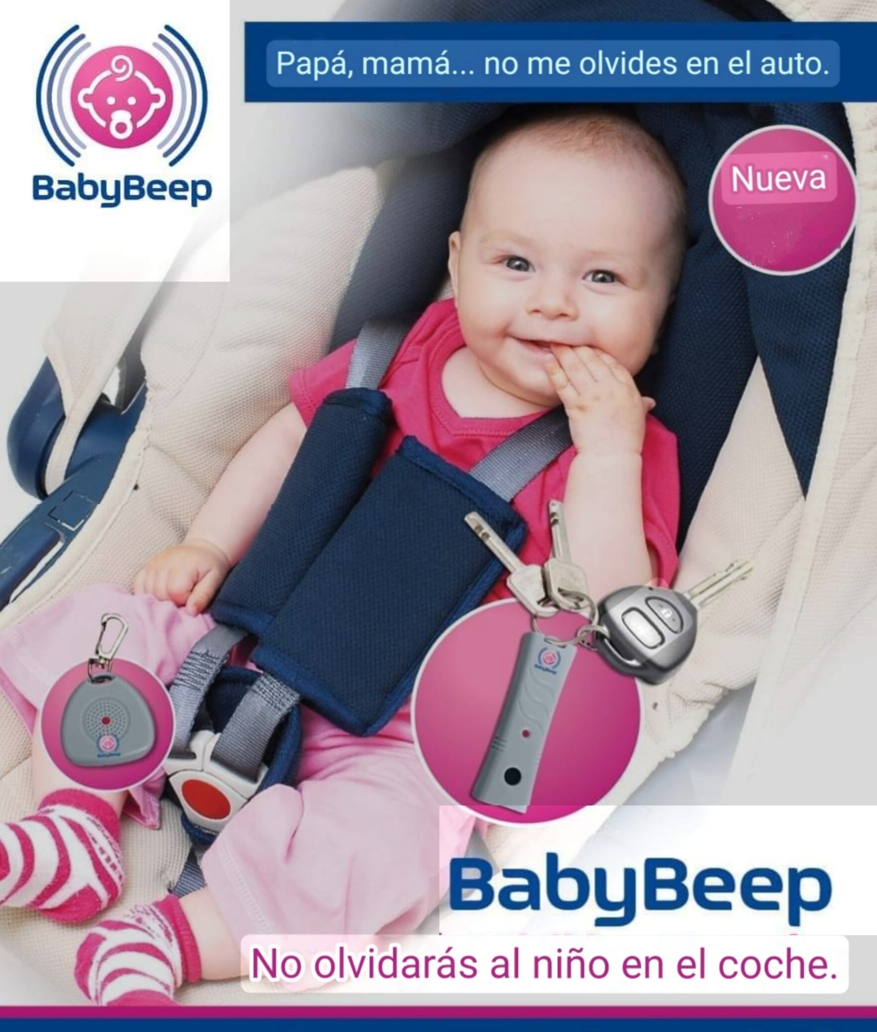 Baby beep- Dispositivo de seguridad con alarma alertadora de separación de más de 7 metros