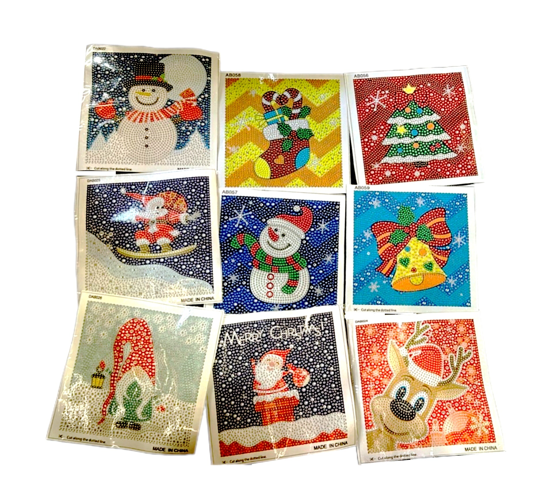 Set de pintura de diamantes 5d, navideño, 9 uds