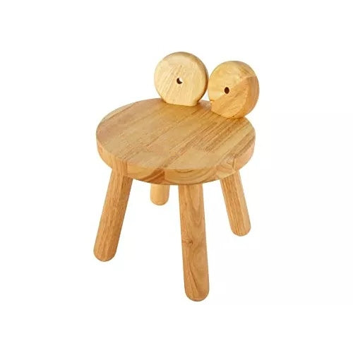 Silla de madera para niños pequeños, madera maciza con acabado natural, rana