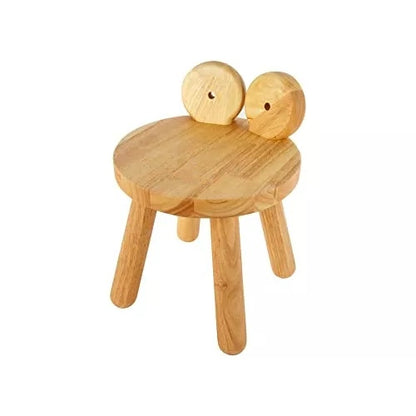 Silla de madera para niños pequeños, madera maciza con acabado natural, rana