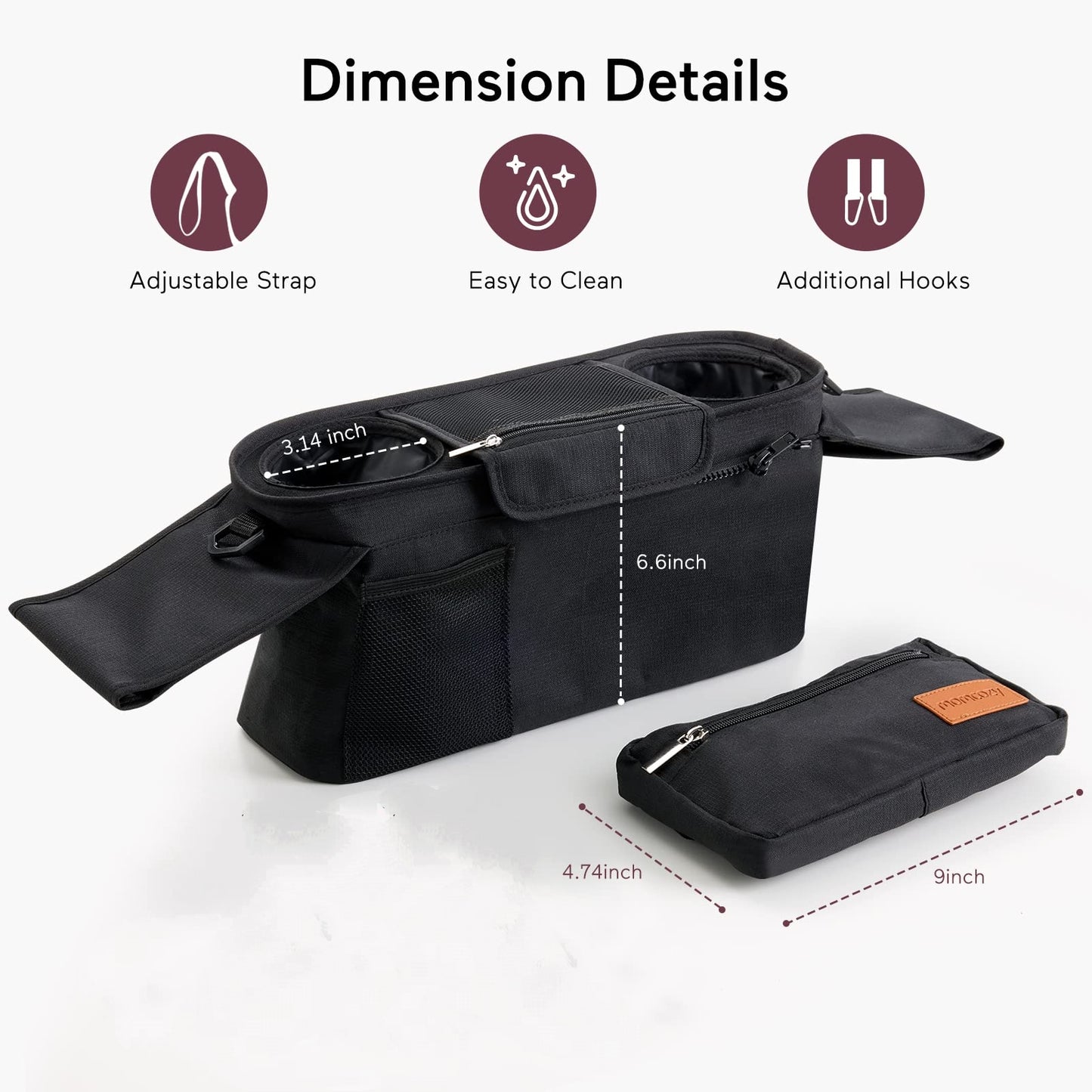 Momcozy - Organizador universal para cochecito sin colgador