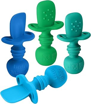 LittleWhispers - Cucharas de silicona para bebés, autoservicio de 6 meses