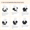 BabbleRoo Baby Wraps Carrier - Baby Essentials - Portabebés para bebé, ajustable XS - XL