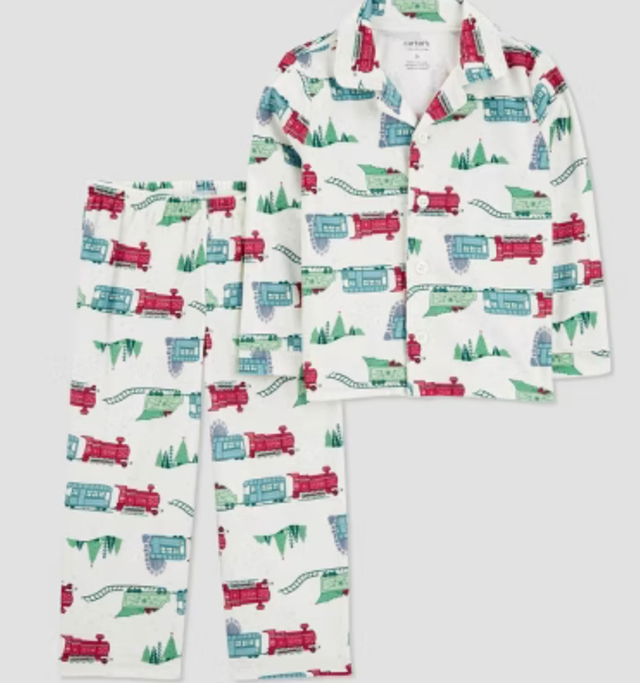 Conjunto de pijama navideño Carters de manga larga de 2 piezas, 12 meses