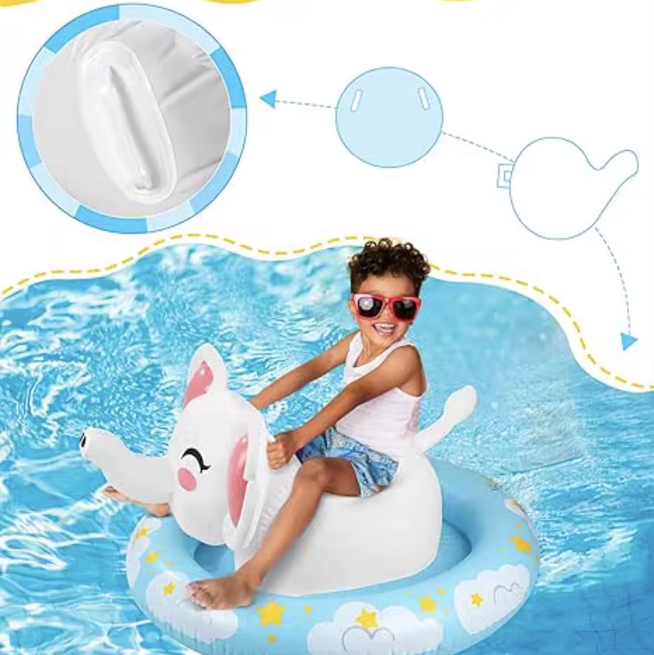 Inflable para piscina de elefante
