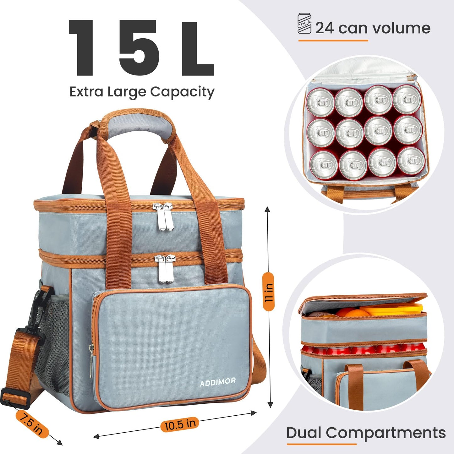 Bolsa térmica de almuerzo con correa para el hombro