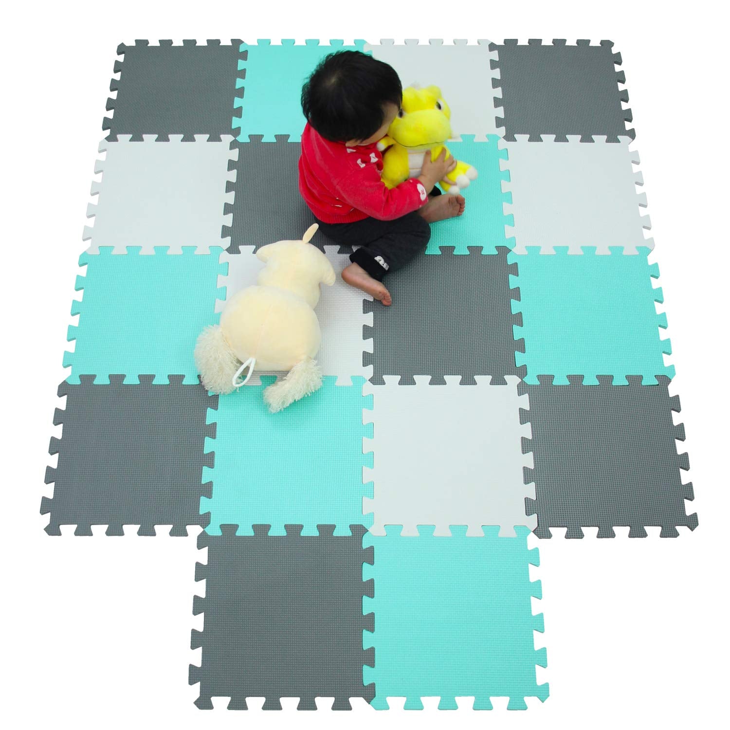 meiqicool Alfombras de Juego para bebés, 18 cuadros