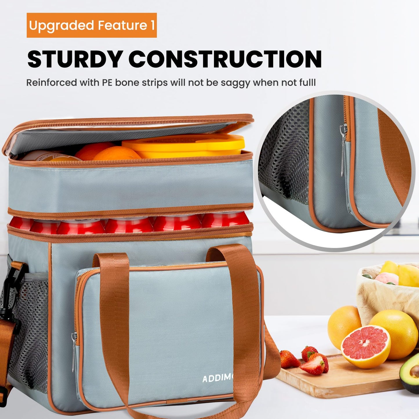 Bolsa térmica de almuerzo con correa para el hombro