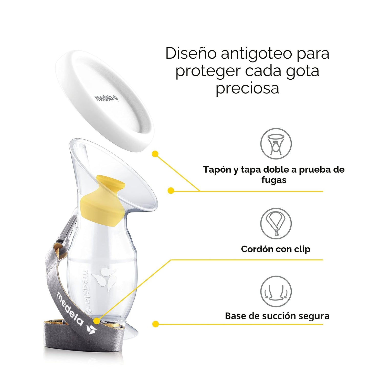 Medela Colector de Leche Materna de Silicona, 3.4 oz/100 mL