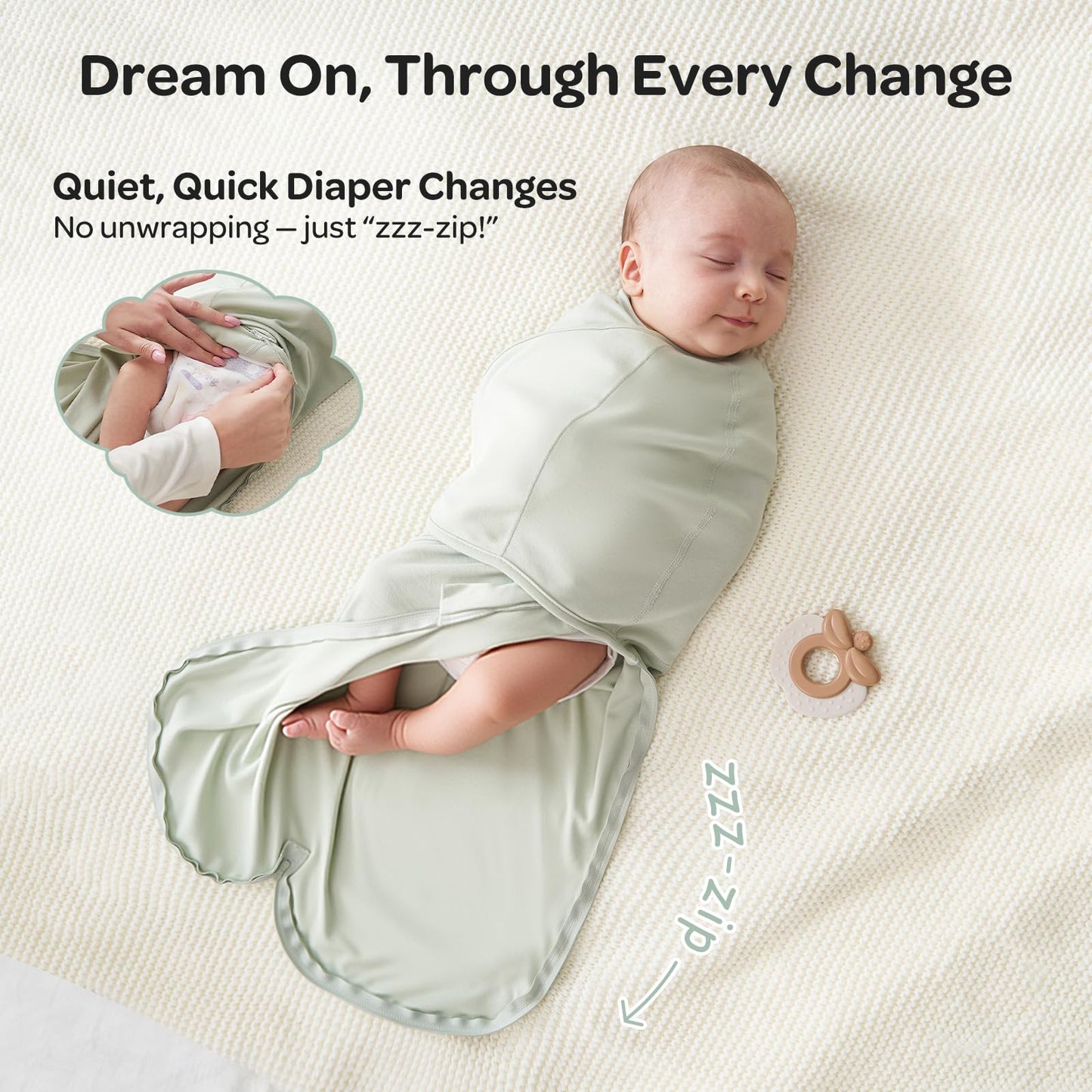 Momcozy Pañales para recién nacidos, con cierre silencioso, apto para bebés de 0 a 3 meses