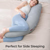 Momcozy Almohada de embarazo en forma de J para dormir con funda de enfriamiento