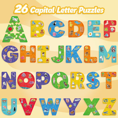 Cubos clasificadores de letras magnéticas y rompecabezas, 208 piezas