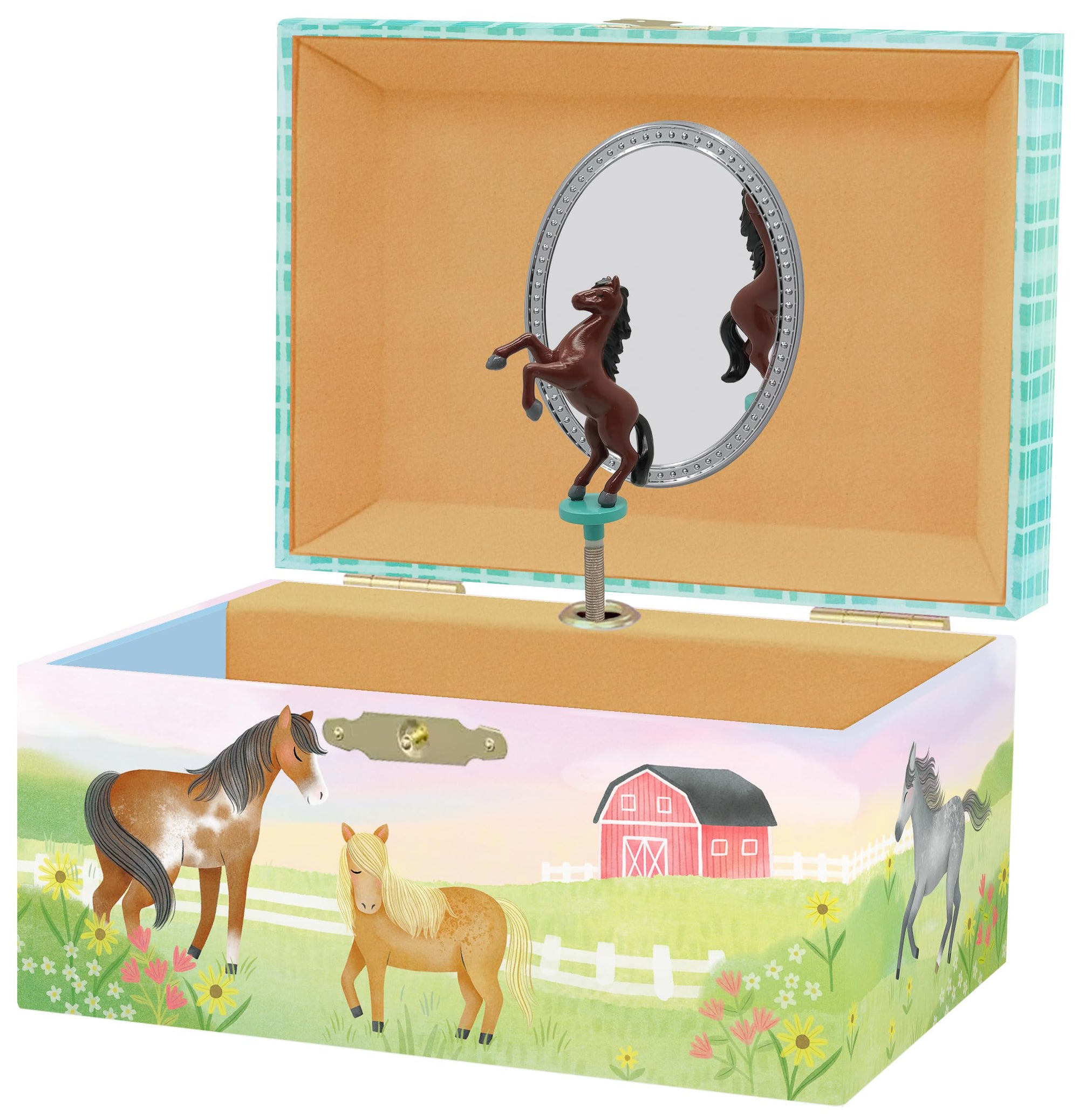 Joyero para niños con caballo giratorio – 6 x 4.7 x 3.5 pulgadas