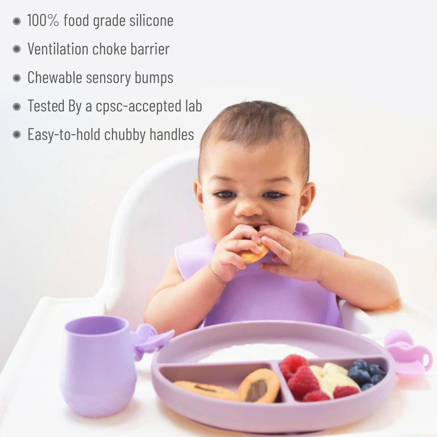 OMASA Cucharas de silicona para bebés de 6 meses en adelante