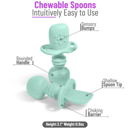 OMASA Cucharas de silicona para bebés de 6 meses en adelante