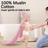 Paquete de 2 toallas con capucha para recién nacido, 100% muselina de algodón orgánico