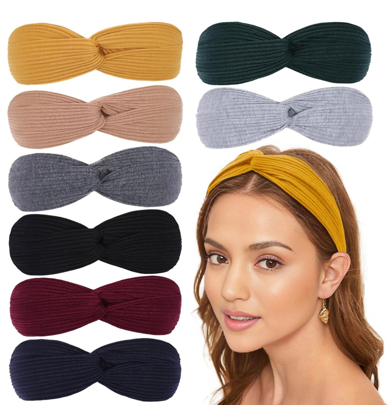 XTREND 8 diademas para mujer, bandas elásticas para la cabeza