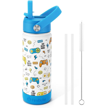 Fimibuke Botella de agua para niños, 18 onzas, sin BPA, de acero inoxidable