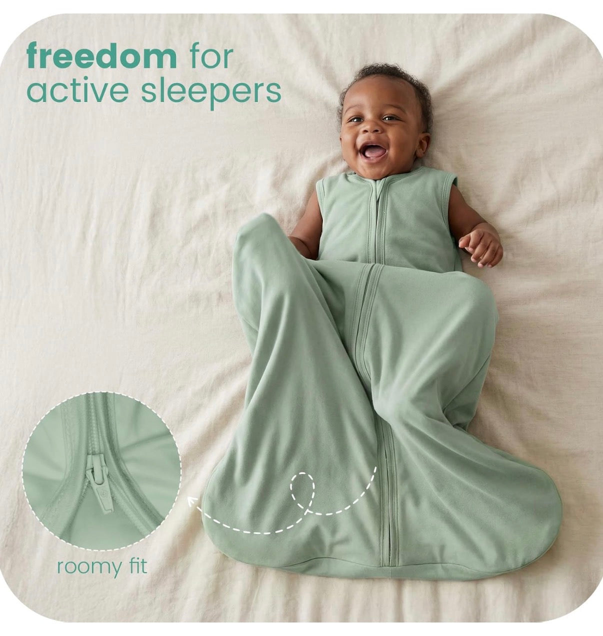 Saco de Dormir para Bebés, Ligero, Suave y Transpirable, 0.5 TOG, 3-6 meses