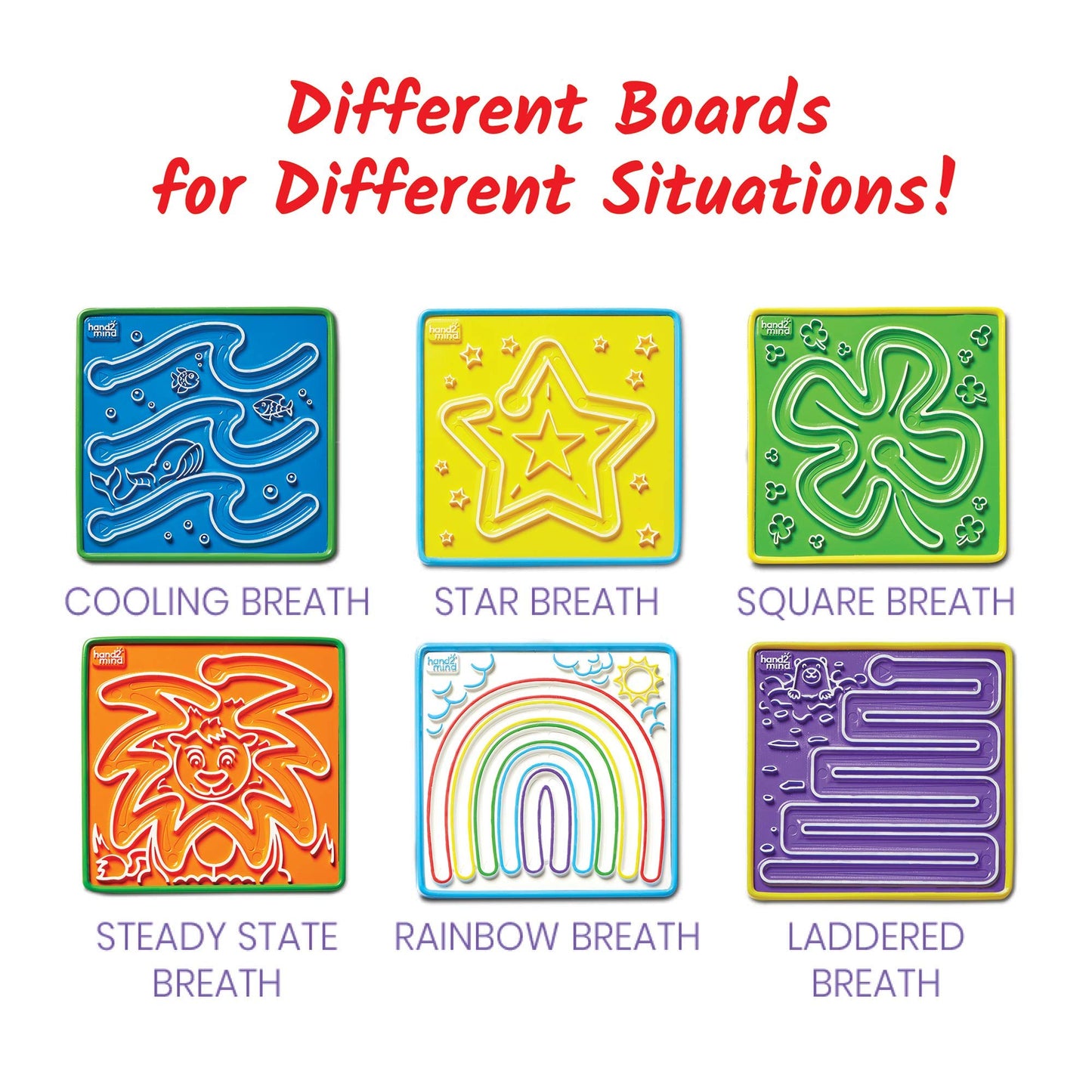 hand2mind Mindful Maze Boards, aprende patrones de respiración