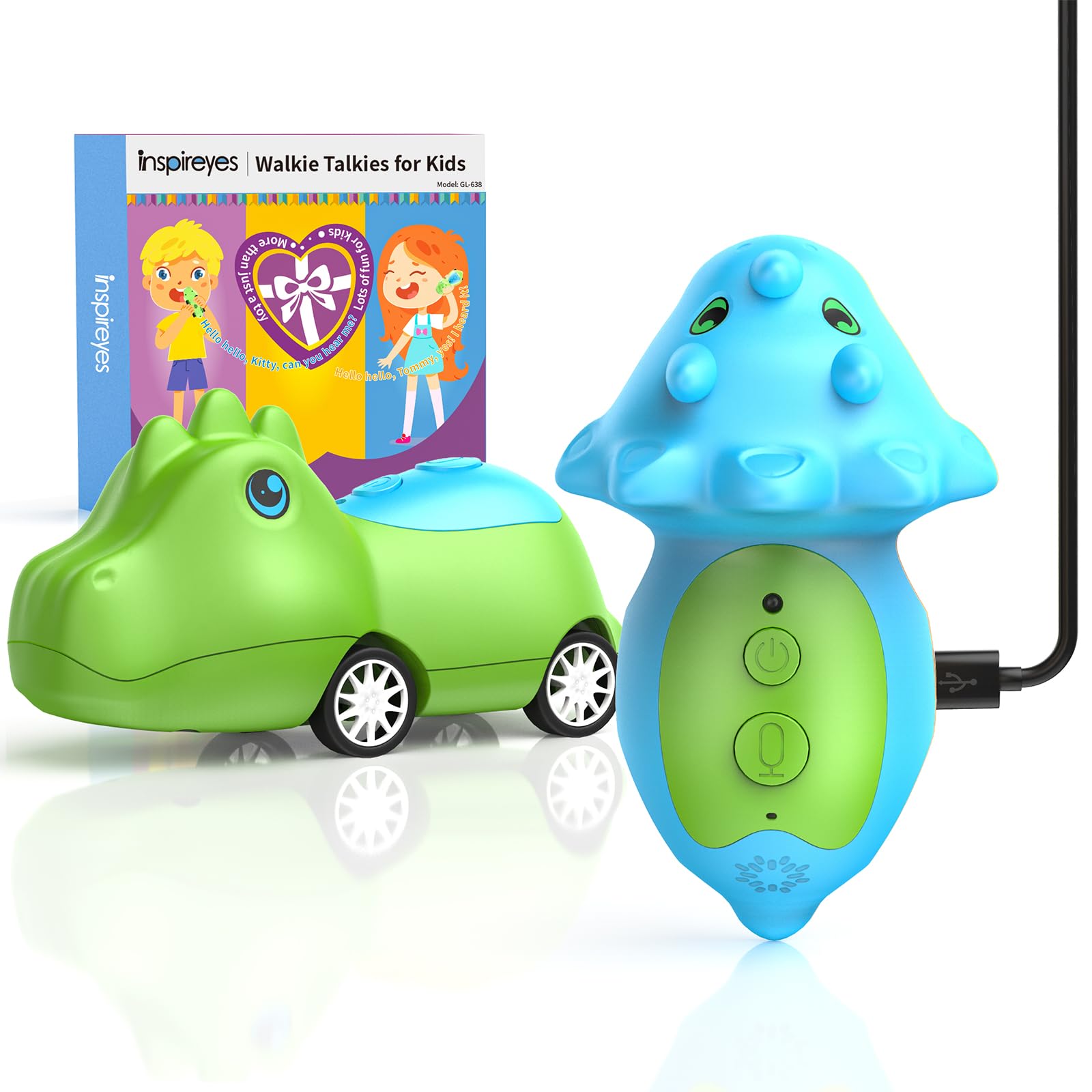 Walkie Talkies de dinosaurio para niños, paquete de 2