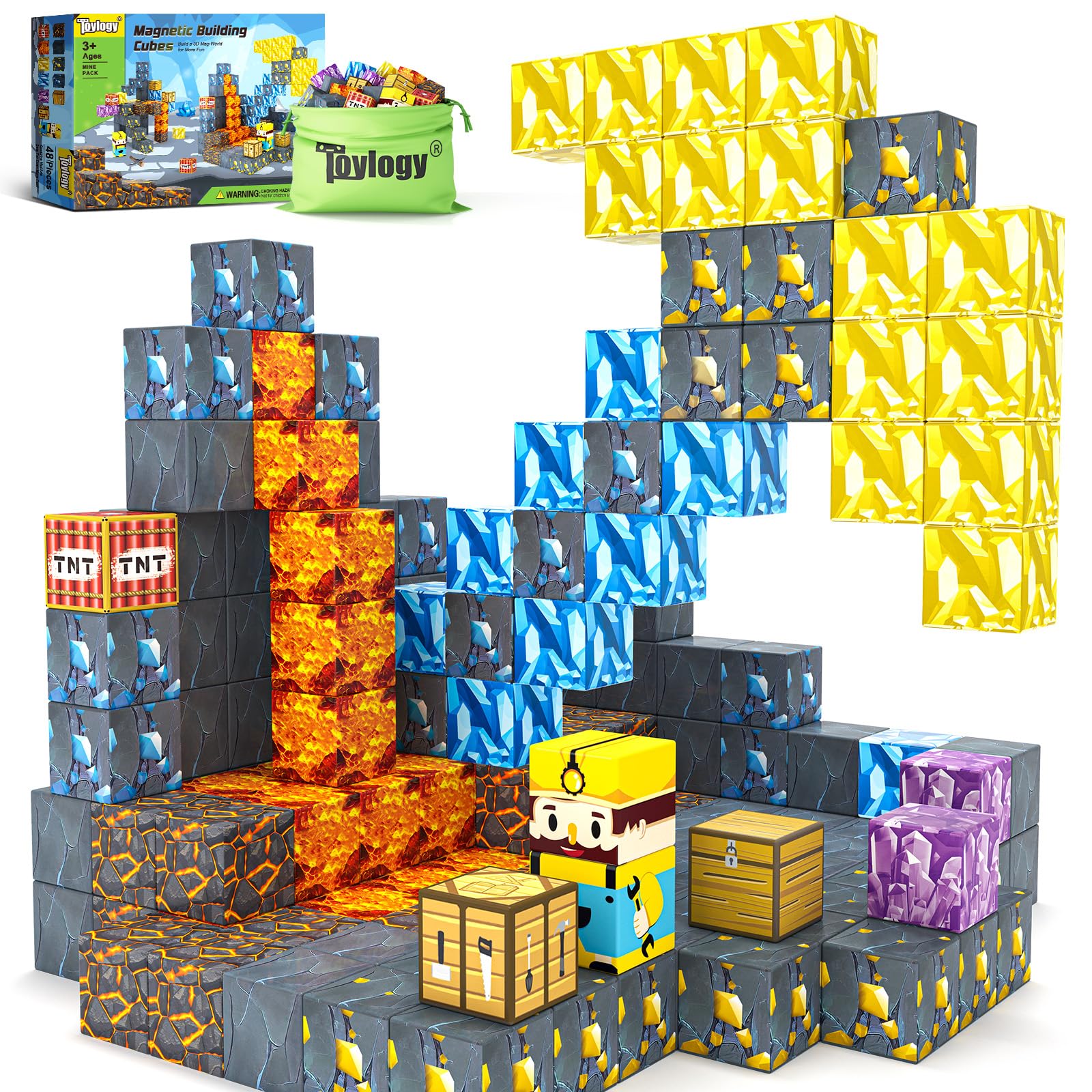 Bloques magnéticos-Build Mine Magnet World Pickaxe Edition