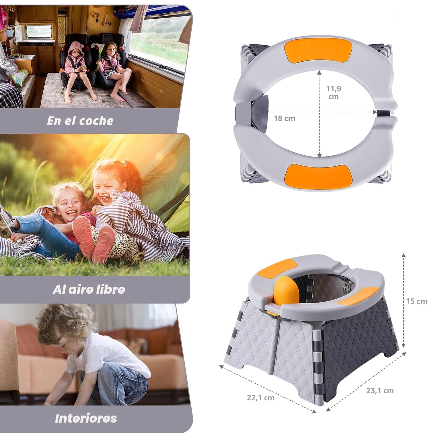 Orinal portátil para viajes de niños pequeños