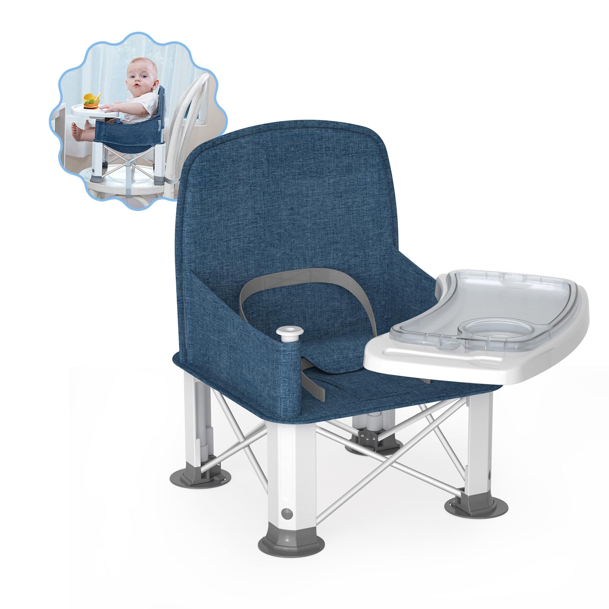 BabyBond - Asiento elevador de viaje para bebé con doble bandeja