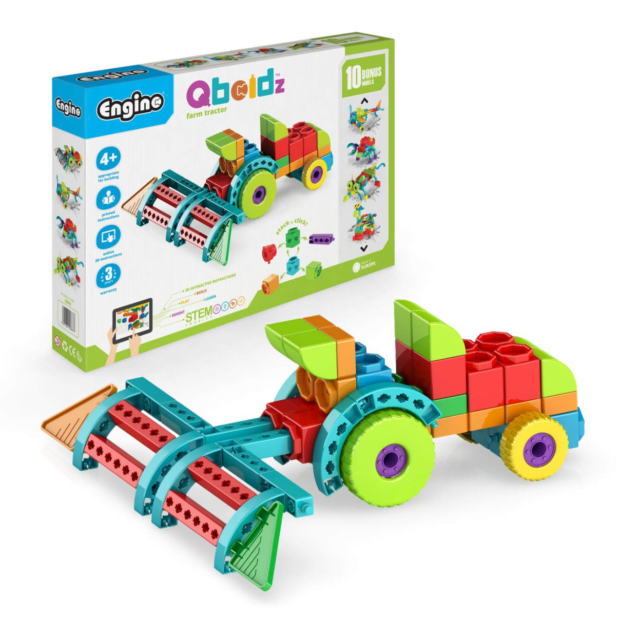 Engino QBOIDZ - Tractor de granja, bloques de construcción a partir de 4 años