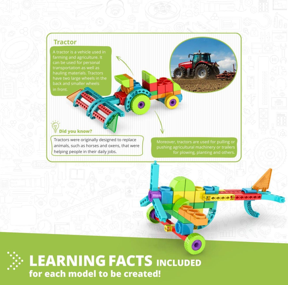 Engino QBOIDZ - Tractor de granja, bloques de construcción a partir de 4 años