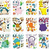 Pegatinas para hacer una cara con temática de Pokemón, 24 hojas