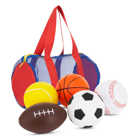 5 pelotas deportivas de espuma suave para niños (8,9 cm)