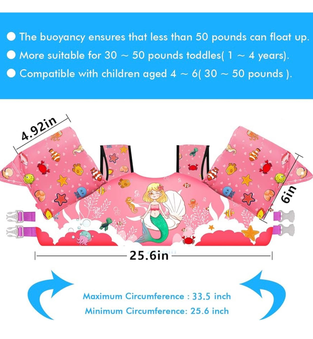 Chaleco salvavidas Chriffer para niños de 22 a 66 libras