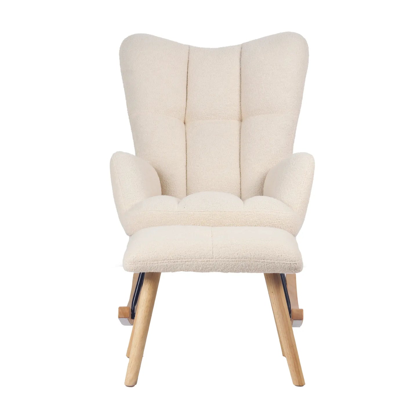 Silla Mecedora Alba con Apoyapies, beige