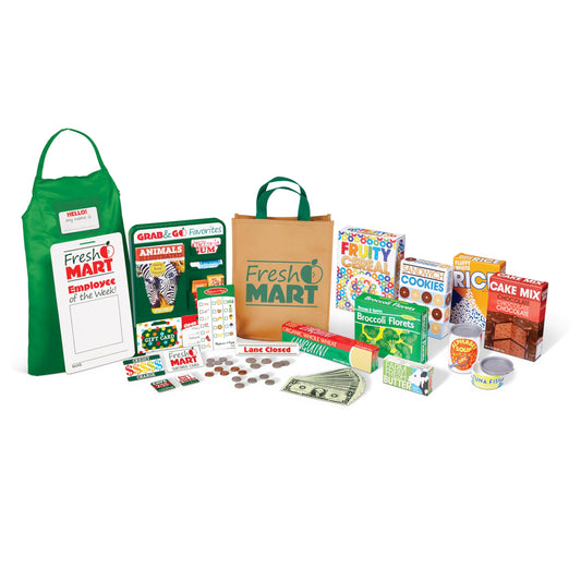 Conjunto de piezas complementarias para juego de roles en tienda de comestibles Fresh Mart de Melissa & Doug