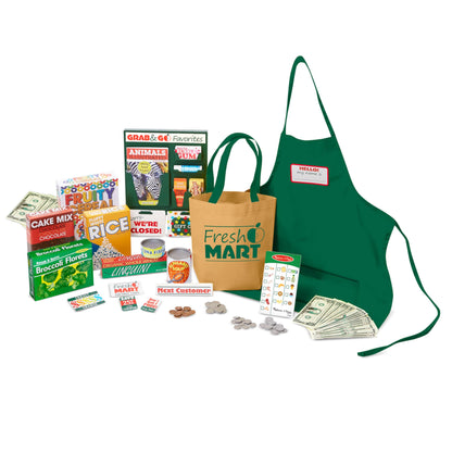 Conjunto de piezas complementarias para juego de roles en tienda de comestibles Fresh Mart de Melissa & Doug