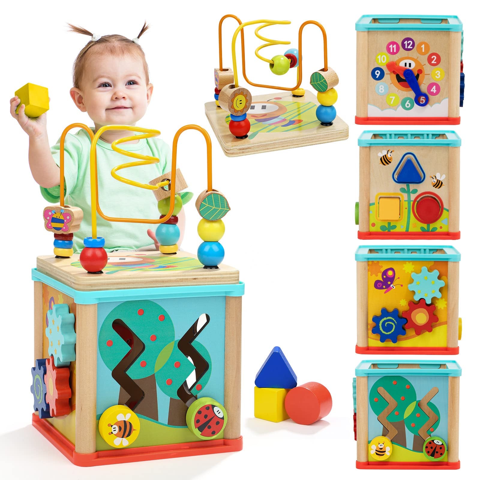 TOP BRIGHT Juguetes Montessori cubo de actividades