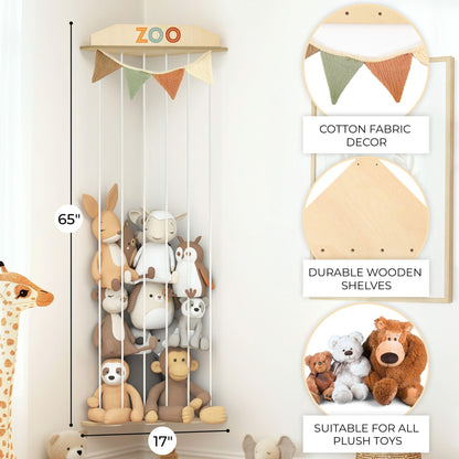 Almacenamiento grande de animales de peluche para la esquina