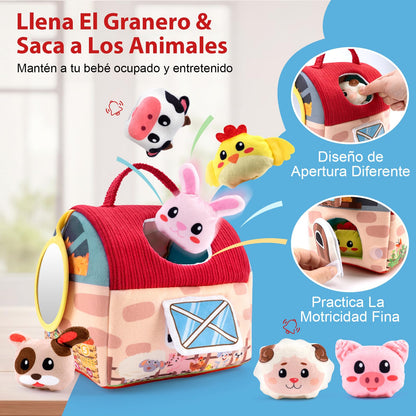Granero Mini Juego Sensoria con Peluches de Granja