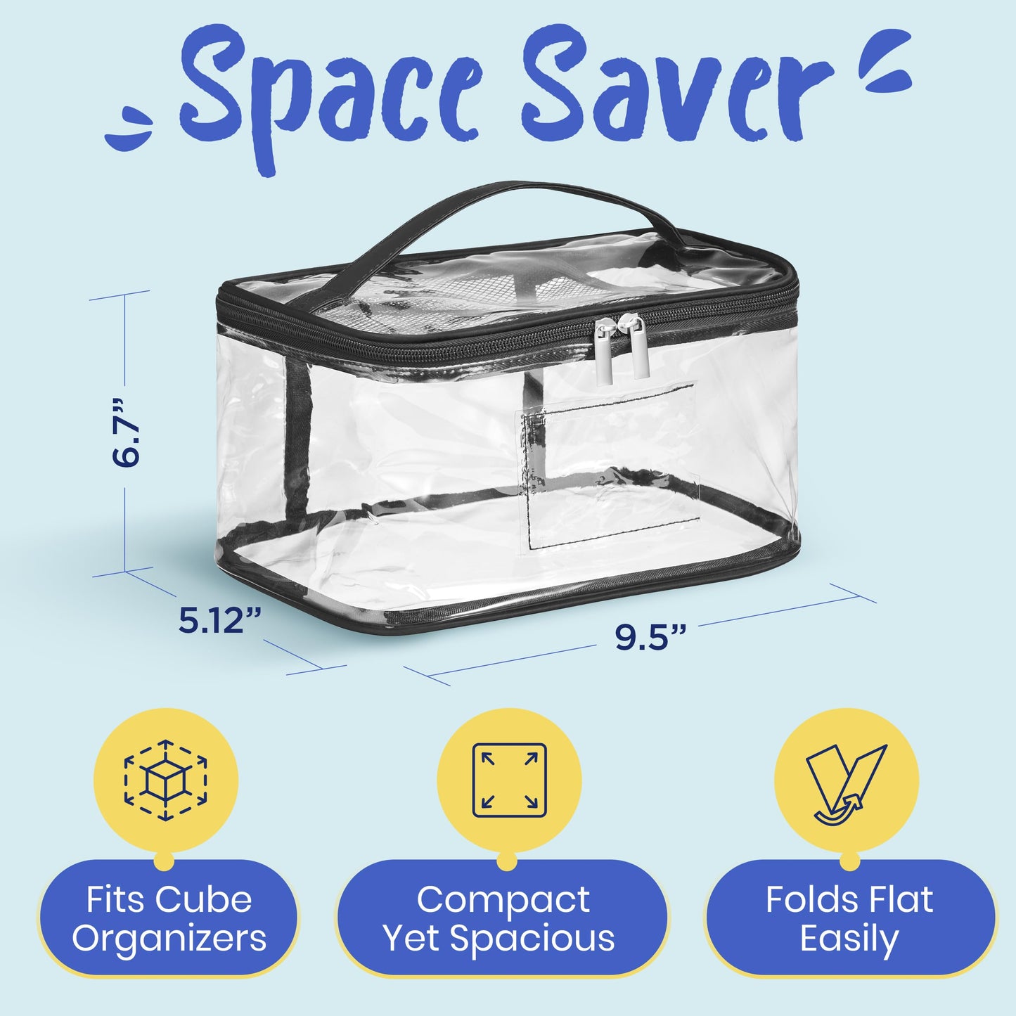 Bolsas transparentes para guardar juguetes, paquete de 6