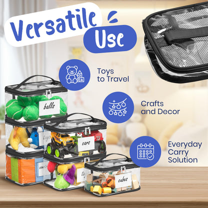 Bolsas transparentes para guardar juguetes, paquete de 6