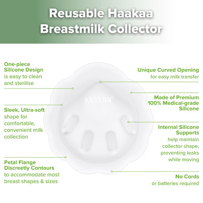 haakaa Colector de Leche de Silicona Petal Soft丨Protección Discreta contra Fugas