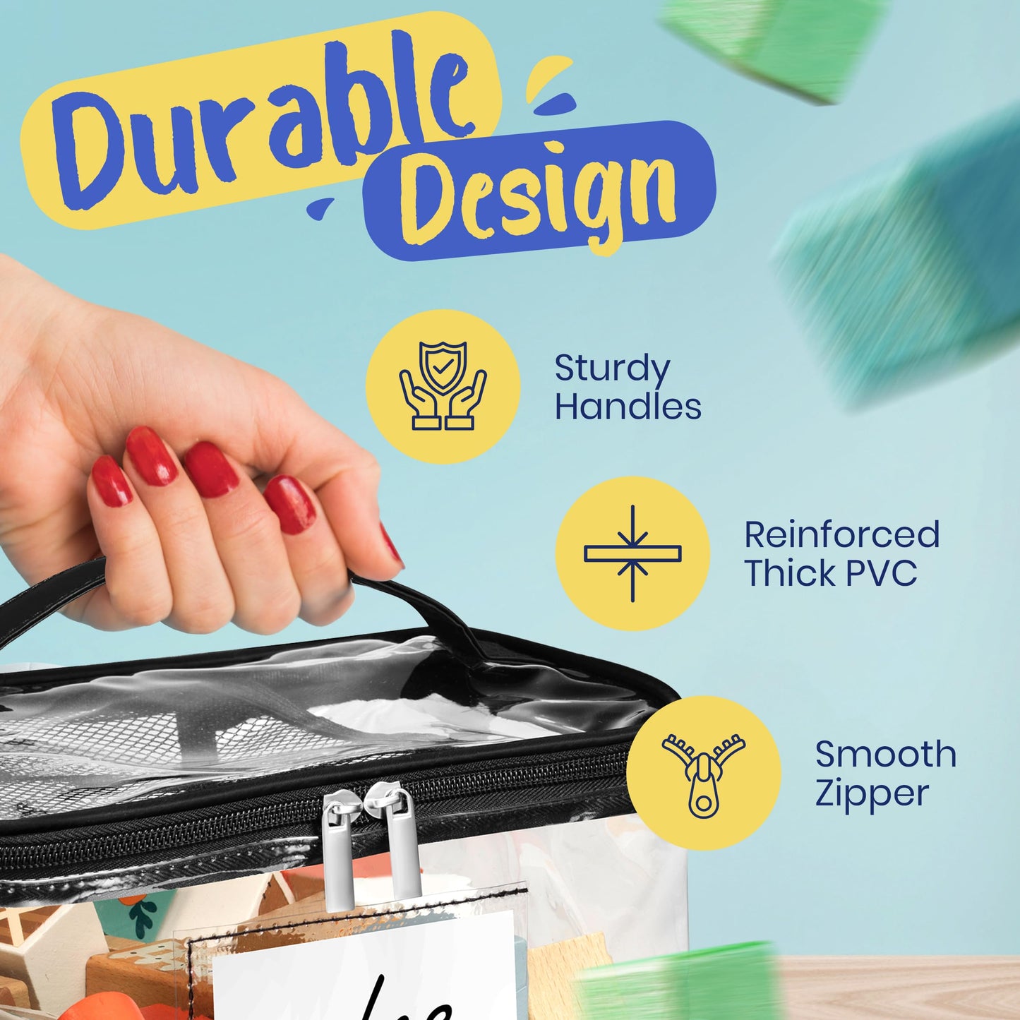 Bolsas transparentes para guardar juguetes, paquete de 6