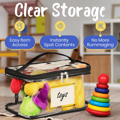 Bolsas transparentes para guardar juguetes, paquete de 6