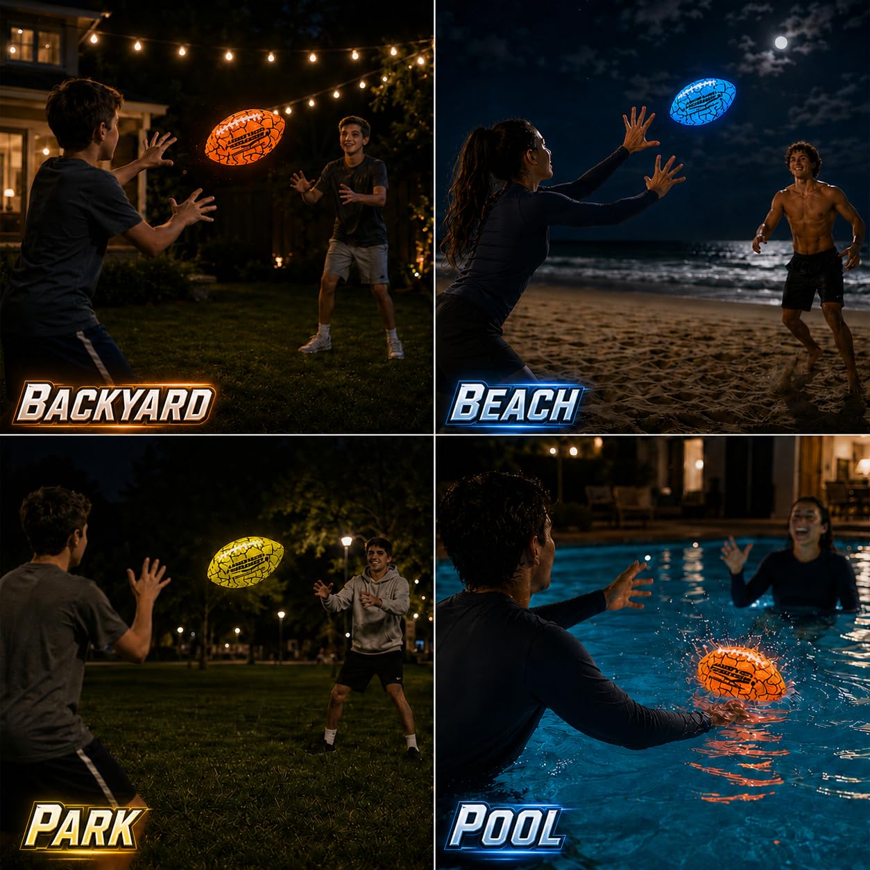 Wave Runner Balón de fútbol LED impermeable que brilla en la oscuridad