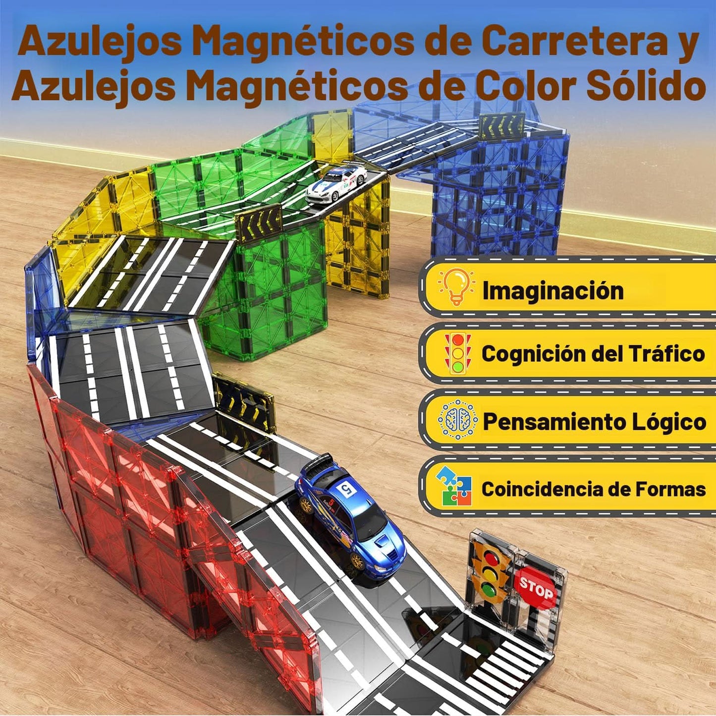 Azulejos Magnéticos - Juego de Carretera, 38 piezas